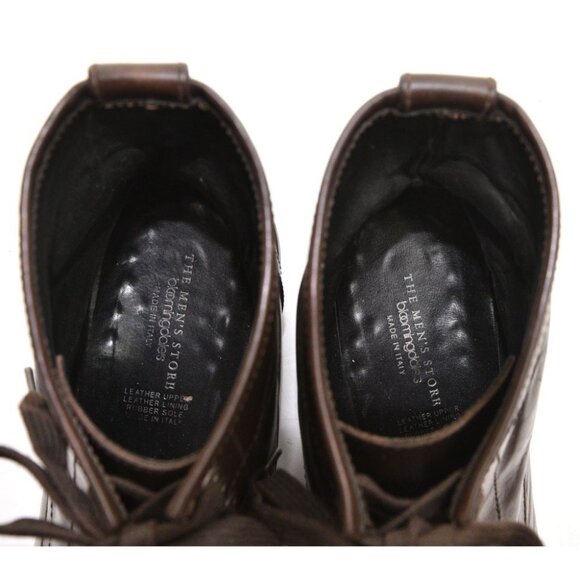 Men Bloomingdales Brown Leather Lace Up Ankle Boot 11 M display picture 1